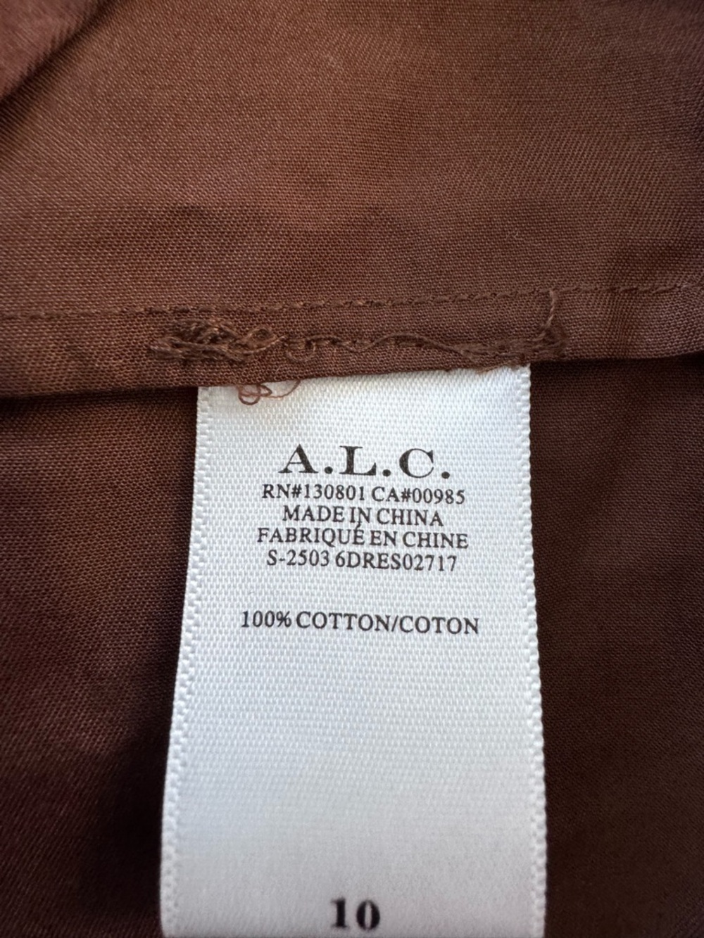 New A.L.C. Womens Harper Dress, Brown - Picture 7 of 8